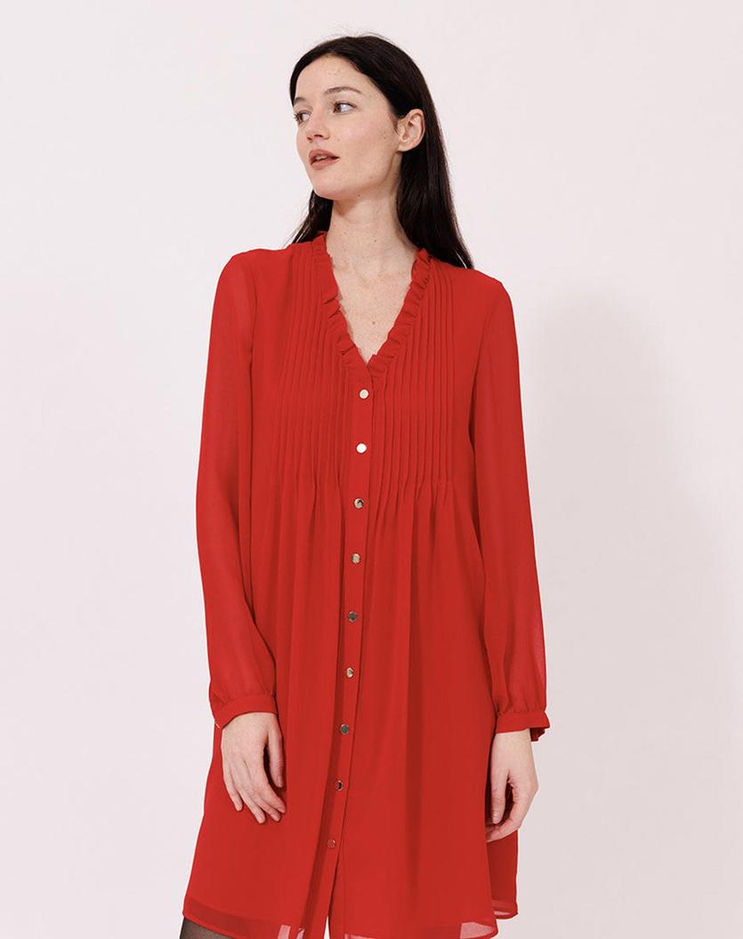 Oferta de Vestido pliegues Rojo por 33,99€ em Naf Naf