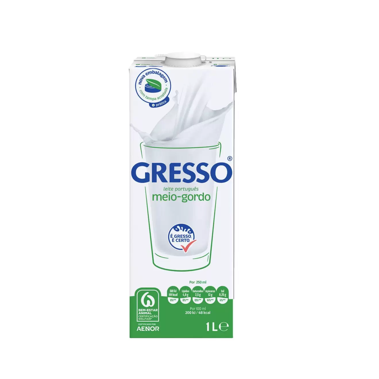 Oferta de Leite Gresso M/gordo 1l por 0,84€ em Neomáquina