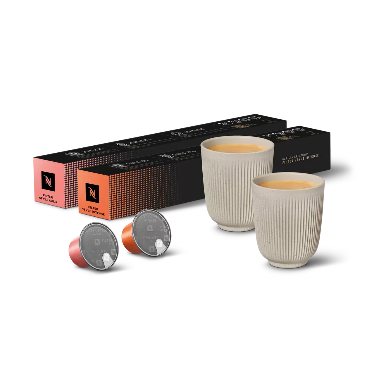 Oferta de Pack Coffee Filter + Chávenas Gran Lungo Nude por 22€ em Nespresso