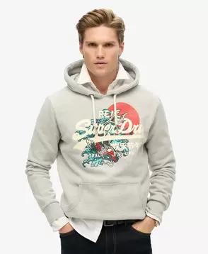 Oferta de Tokyo Vintage Logo Graphic Hoodie por 59,99€ em Superdry