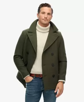 Oferta de The Merchant Store - Wool Pea Coat por 174,99€ em Superdry