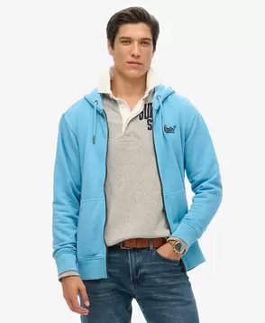 Oferta de Essential Logo Washed Zip Hoodie por 59,99€ em Superdry