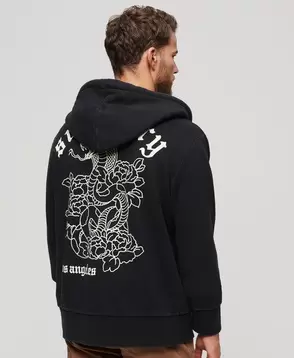 Oferta de Tattoo Graphic Loose Zip Hoodie por 64,99€ em Superdry