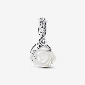 Oferta de Conta Pendente Rosa Branca em Flor por 69€ em Pandora