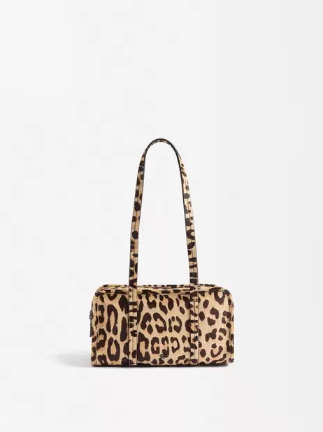 Oferta de Leopard Print Leather Shoulder Bag With Double Closure por 45,99€ em Parfois