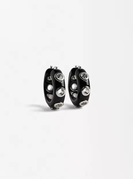 Oferta de Online Exclusive - Resin Hoops With Studs por 17,99€ em Parfois