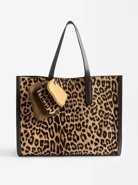 Oferta de Shopper Bag With Leopard Print Leather Endings por 89,99€ em Parfois