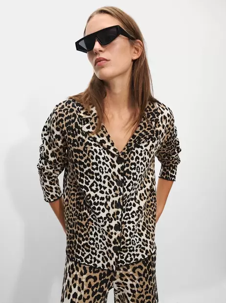 Oferta de Leopard Print Jacquard Cardigan por 35,99€ em Parfois