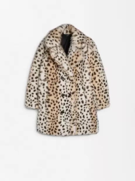 Oferta de Animal Print Faux Fur Coat por 89,99€ em Parfois