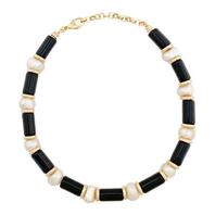 Oferta de Obsidian Necklace w/ Natural Pearls & Copper Fittings por 129€ em Pedra Dura