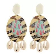 Oferta de Resin Earrings w/ Glitter & Shells por 58€ em Pedra Dura