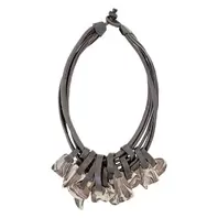 Oferta de Leather Necklace w/ Resin Pendants por 67€ em Pedra Dura