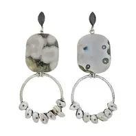 Oferta de Silver Earrings w/ Natural Stone & Mother Of Pearl por 77€ em Pedra Dura