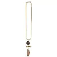 Oferta de Golden Necklace w/ Natural Stones por 52€ em Pedra Dura