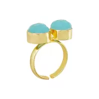 Oferta de Golden Ring w/ Blue Natural Stones por 32€ em Pedra Dura