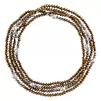 Oferta de Necklace w/ Antique Gold & Silver Crystals & Freshwater Pearls por 44€ em Pedra Dura