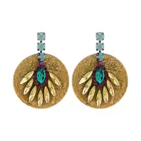 Oferta de Resin Earrings w/ Multicolored Crystals por 56€ em Pedra Dura