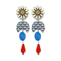 Oferta de Multicolored Earrings w/ Crystals & Resin por 49€ em Pedra Dura