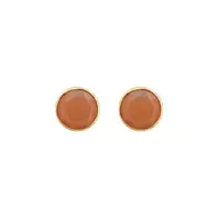 Oferta de Gold Plated Earrings w/ Peach Natural Stone por 34€ em Pedra Dura