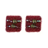 Oferta de Burgundy Wool Earrings por 29,8€ em Pedra Dura