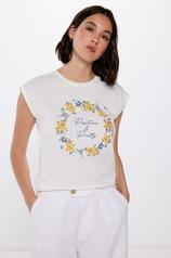 Oferta de T-shirt "Positive and pretty" por 17,99€ em Springfield