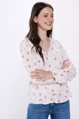 Oferta de Blusa fluída lúrex por 17,99€ em Springfield