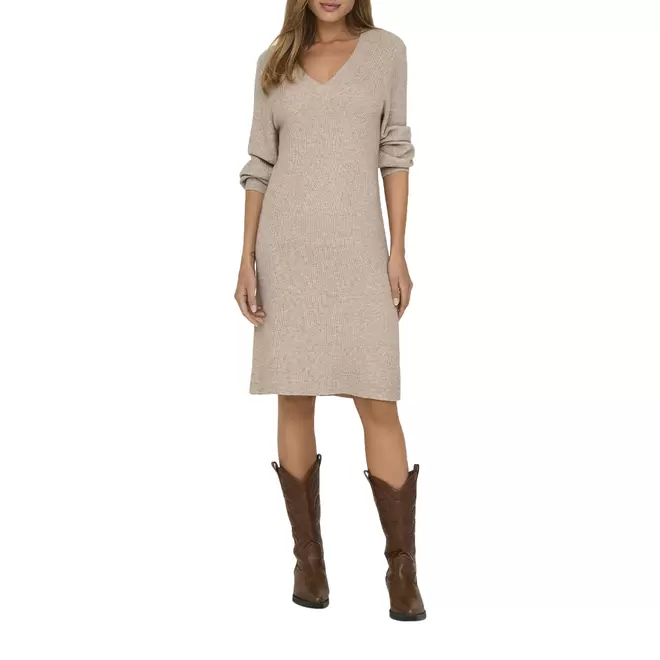 Oferta de ONLY VESTIDO KATIA V-NECK MOCHA MERINGUE por 39,99€ em Sportino