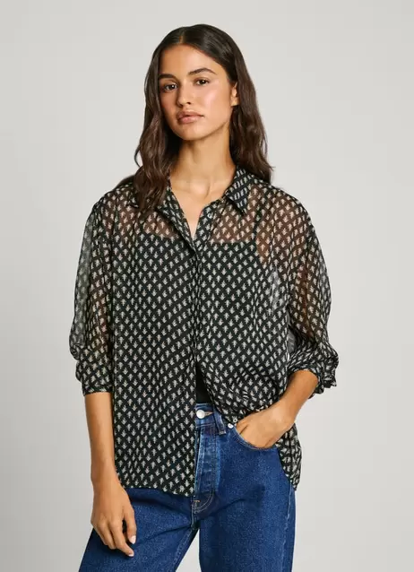 Oferta de SEMI-TRANSPARENT CHIFFON BLOUSE por 79,9€ em Pepe Jeans