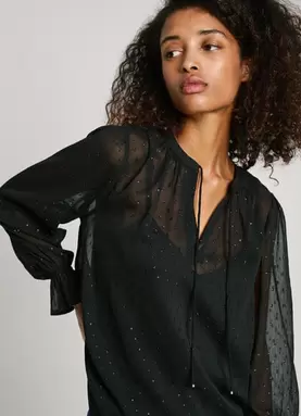 Oferta de SEMI-TRANSPARENT PLUMETI BLOUSE por 79,9€ em Pepe Jeans