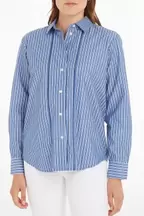 Oferta de Camisa em algodão biológico<br>Azul-claro e branco por 34,9€ em Showroomprive