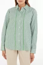 Oferta de Camisa em algodão biológico<br>Verde e banco por 34,9€ em Showroomprive