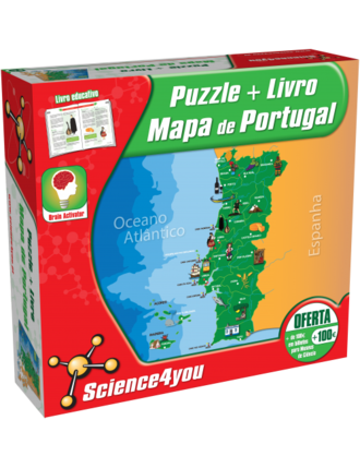Oferta de Livro + Puzzle - Mapa de Portugal por 5,59€ em Science4you