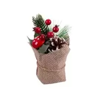 Oferta de SACO COM FLORES PINHA E AZEVINHO DE NATAL por 2,4€ em Pollux