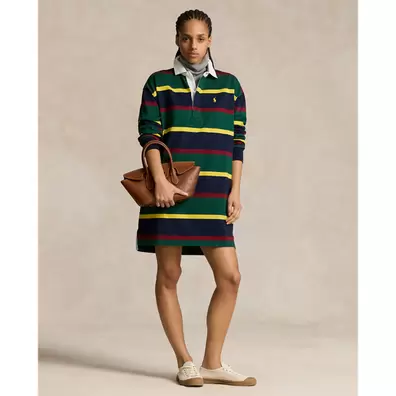 Oferta de Striped Cotton Jersey Rugby Dress por 269€ em Ralph Lauren