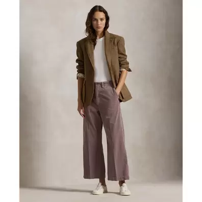 Oferta de Corduroy Wide-Leg Cropped Trouser por 229€ em Ralph Lauren