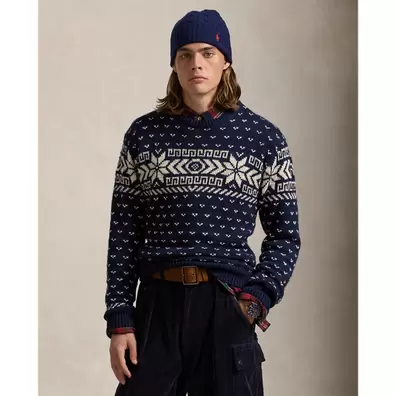 Oferta de Snowflake Cotton-Cashmere Jumper por 299€ em Ralph Lauren