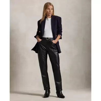 Oferta de Lambskin Relaxed Straight Trouser por 1499€ em Ralph Lauren