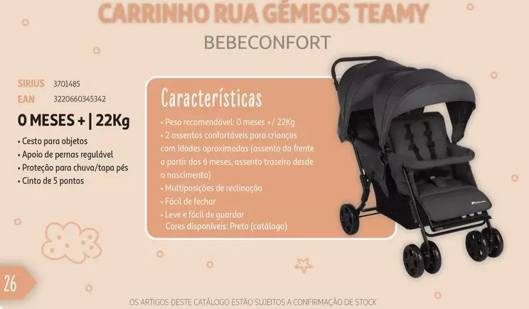 Oferta de Carrinho Rua Gémeos Teamy  em Auchan