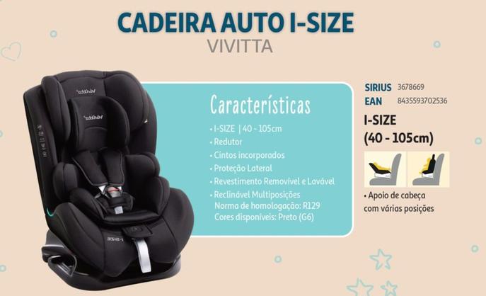 Oferta de Vivitta - Cadeira Auto I-Sizeem Auchan