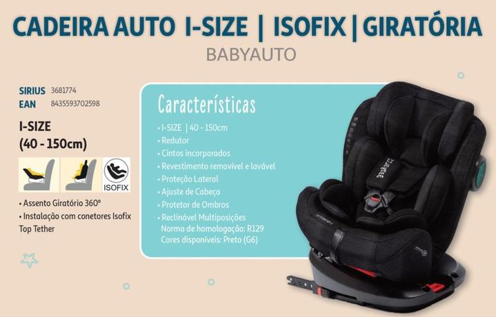 Oferta de Babyauto - Cadeira Auto I-Size | Isofix | Giratoriaem Auchan