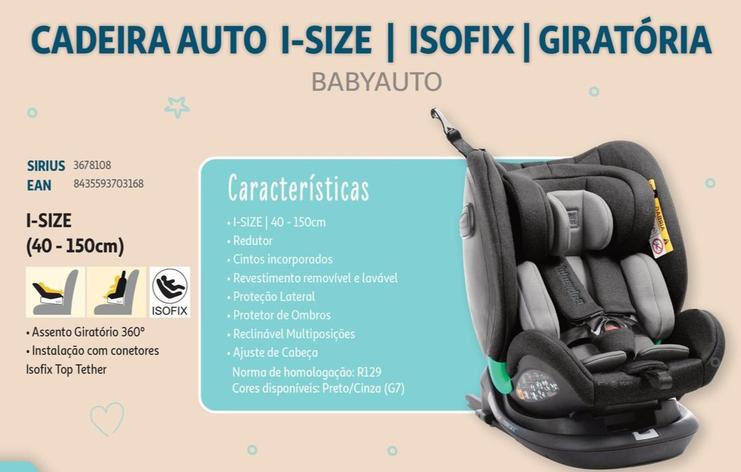 Oferta de Babyauto - Cadeira Auto I-Size | Isofix | Giratoriaem Auchan
