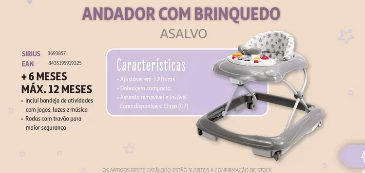 Oferta de Andador Com Brinquedo em Auchan