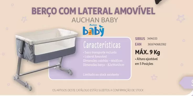 Oferta de Berço Com Lateral Amovivel  Babyem Auchan