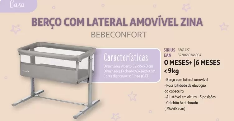 Oferta de Berço Com Lateral Amovivel Zina em Auchan