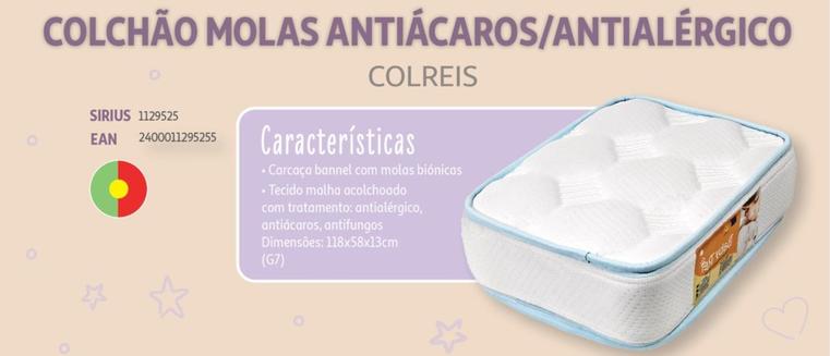 Oferta de Colreis - Colchão Molas Antiácaro/Antialérgicoem Auchan