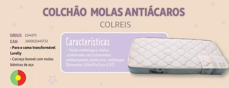 Oferta de Colreis  - Colchão Molas Antácaros em Auchan