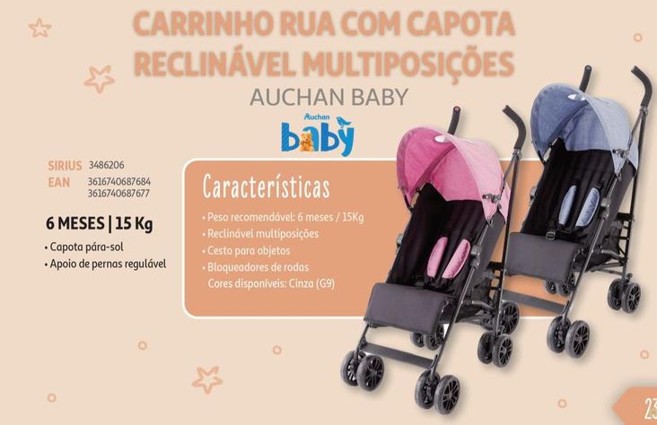 Oferta de Auchan Baby - Carrinho Rua Com Capota Reclinavel Multiposicoesem Auchan