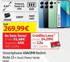 Oferta de Xiaomi - Smartphone Redmi Note 13 por 269,99€ em Auchan