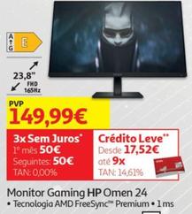 Oferta de HP - Monitor Gaming Omen 24  por 149,99€ em Auchan