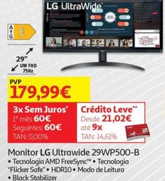Oferta de LG - Monitor Ultrawide 29WP500-B  por 179,99€ em Auchan